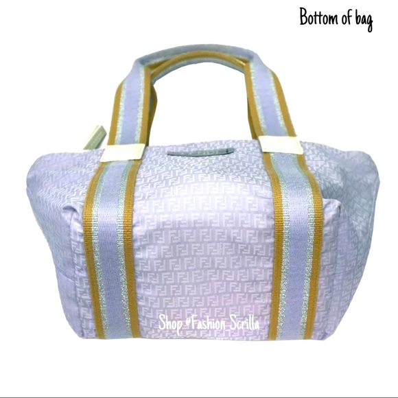 Fendi Vintage Pastel Lavender FF Monogram Zucca Canvas Y2K Mini Logo Mini bag - Picture 9 of 11
